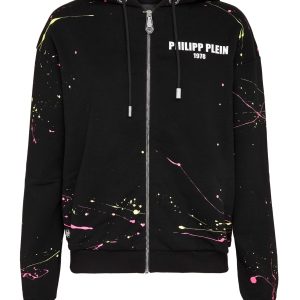Gothic Plein Sweatjacke mit Kapuze