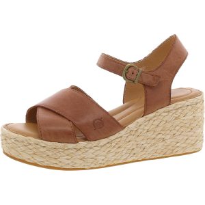 Moriah Sandalen – überkreuzt, Leder, Keilabsatz