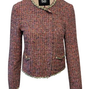 Dolce & Gabbana Abendjacke aus rosa Tweed – 7748638965820