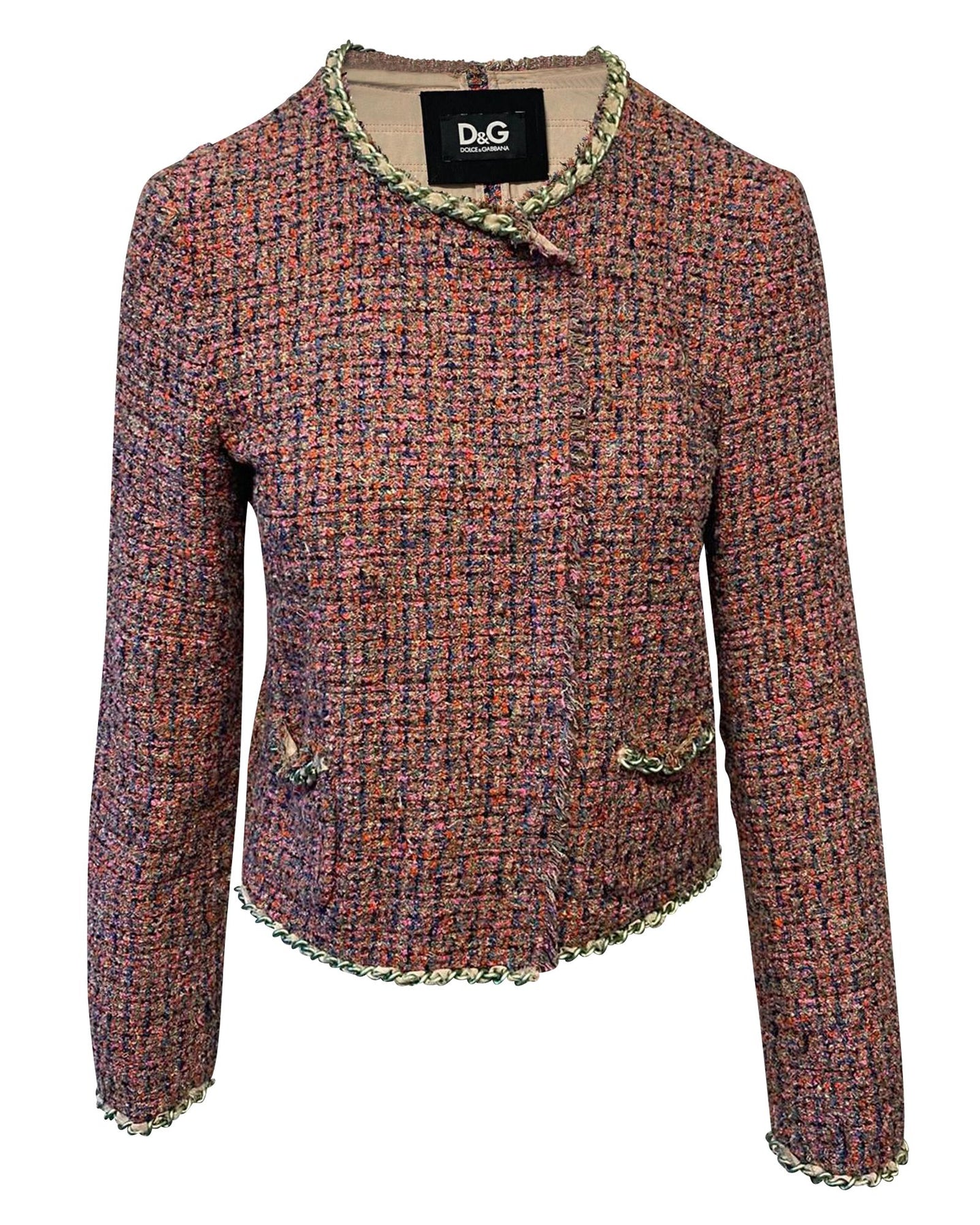 Dolce & Gabbana Abendjacke aus rosa Tweed – 7748638965820