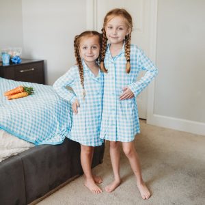 SKY BLUE GINGHAM Mädchen-Dream-Nachthemd