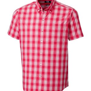 Cutter Buck Strive Shadow Hemd – Kurzarm, Karomuster, Herren