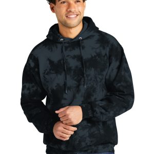 Port & Company Crystal Herren-Kapuzenpullover mit Batikmuster zum Überziehen