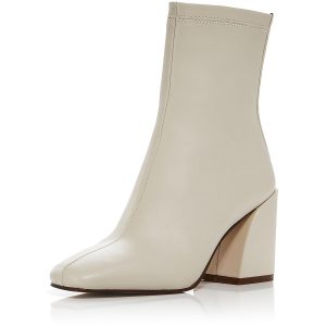 Julie halbhohe Lederstiefel mit eckiger Zehenpartie