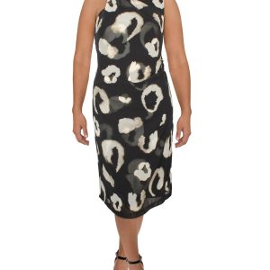 Semi- gerade geschnittenes Kleid – Damen, festlich, Midi-Länge
