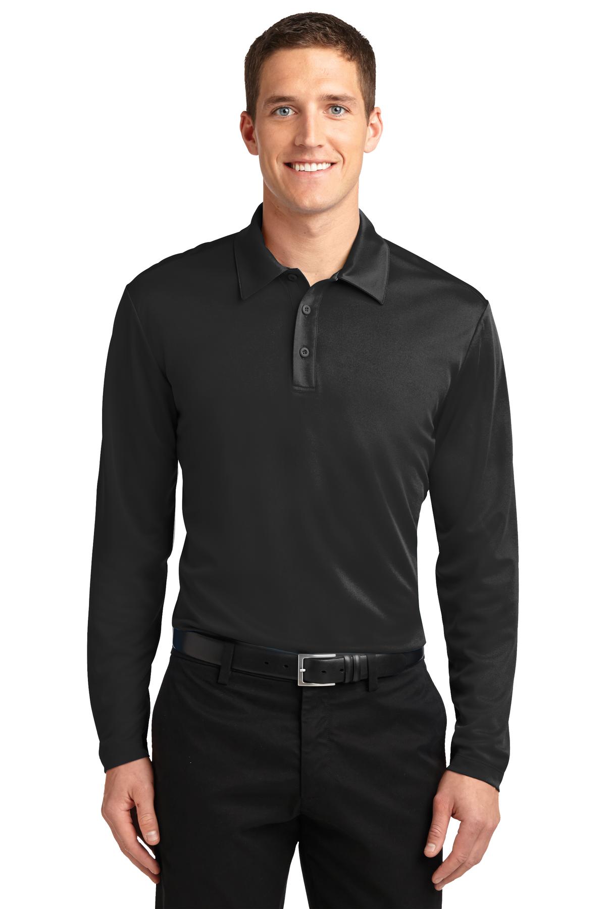 Port Authority K540LS Silk Touch Performance Herren-Langarm-Poloshirt