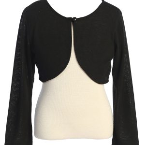 Klassischer langärmeliger Mädchen-Bolero, Größen 2–16