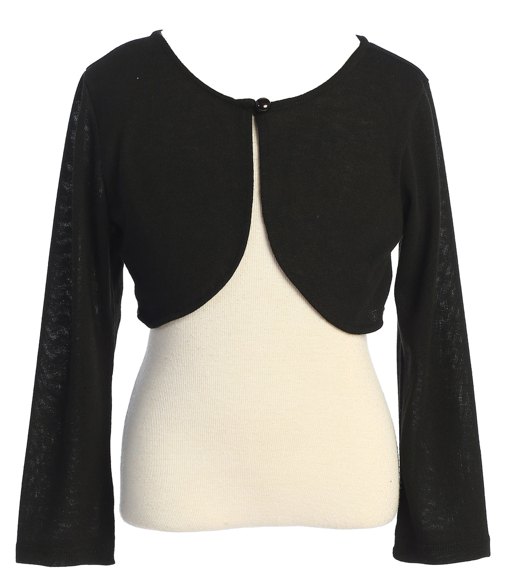 Klassischer langärmeliger Mädchen-Bolero, Größen 2–16