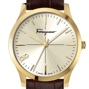 Ferragamo Herren-Quarzuhr in Gold, 40 mm