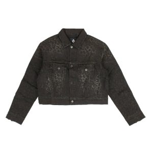 Schwarze Caban Jeansjacke