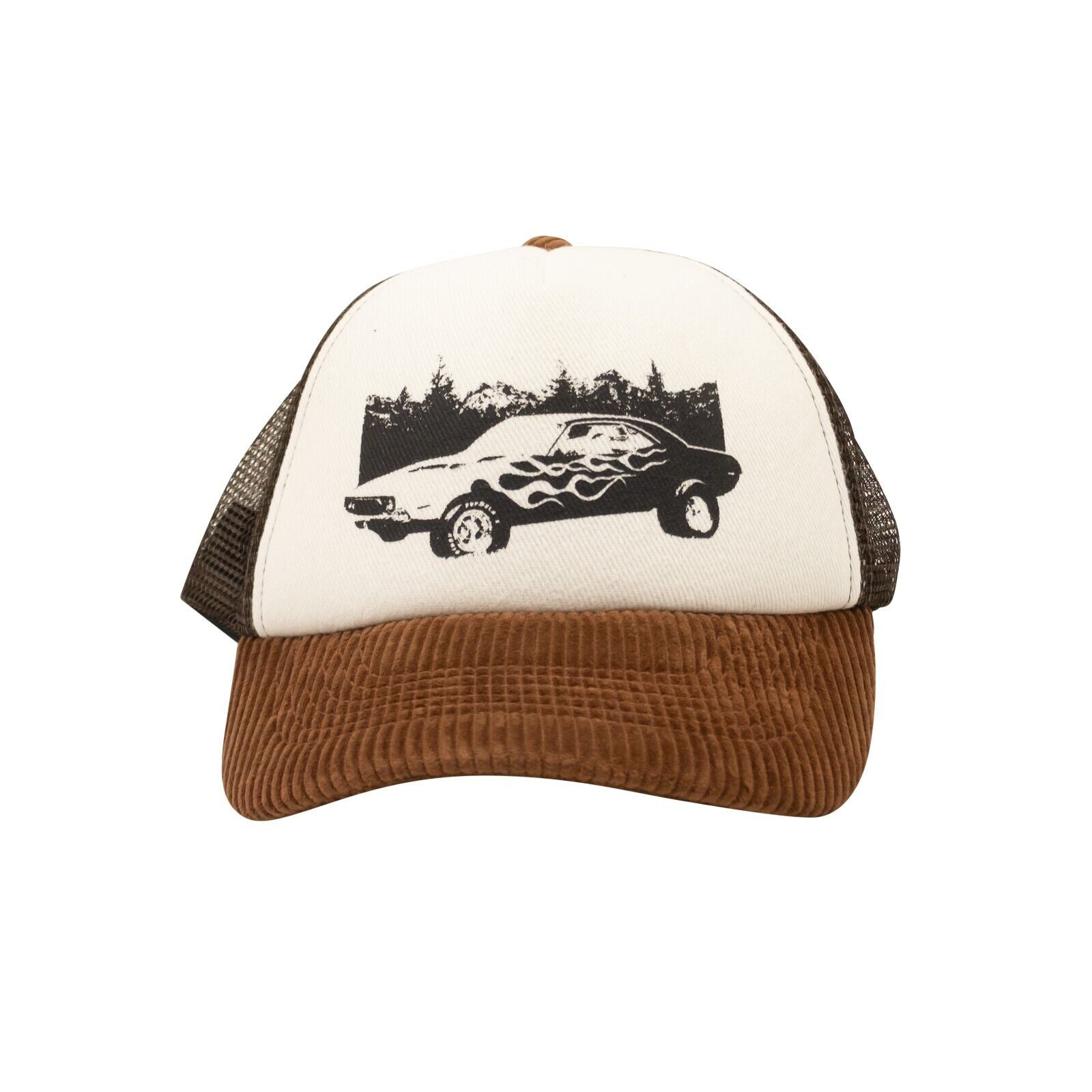 Velvety Baseballkappe – Grafikmotiv, Braun, weich, Automotiv