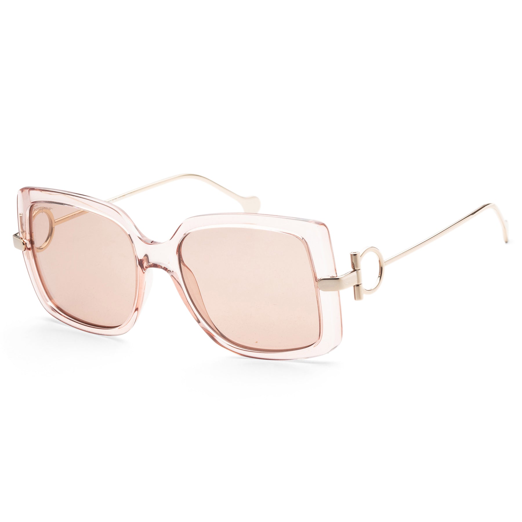 Ferragamo Damen-Sonnenbrille in transparentem Nude, 55 mm
