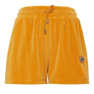 Samt-Joggingshorts mit Kristallkette