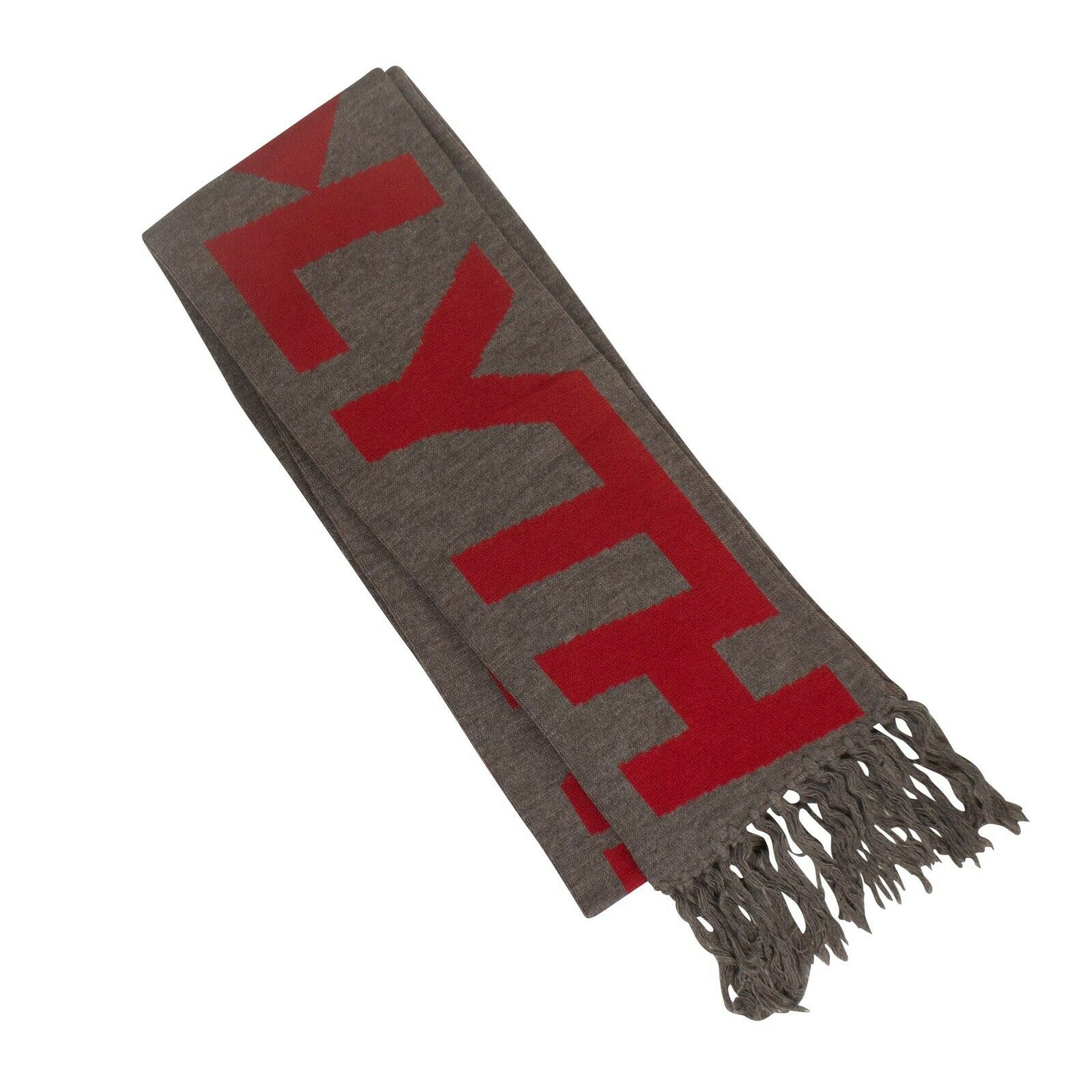 A-COLD-WALL* Schal – Intarsienmuster, Fransen, Herren, Grau, Rot