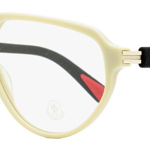 Moncler ML5162 057 57mm Brille – Pilotenform, Herren, Schwarz, Beige