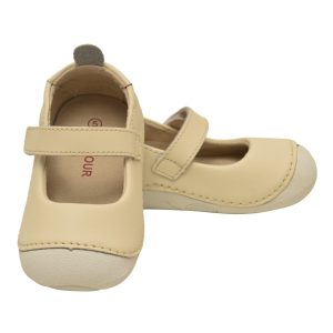 Cremefarbene flexible Baby-Mädchen-Mary-Jane-Schuhe aus Leder, Größen 3–4
