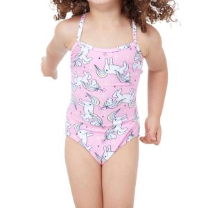 Mädchen-Badeanzug mit Rundhalsausschnitt – GTK Pink Unicorn – 7733847097404