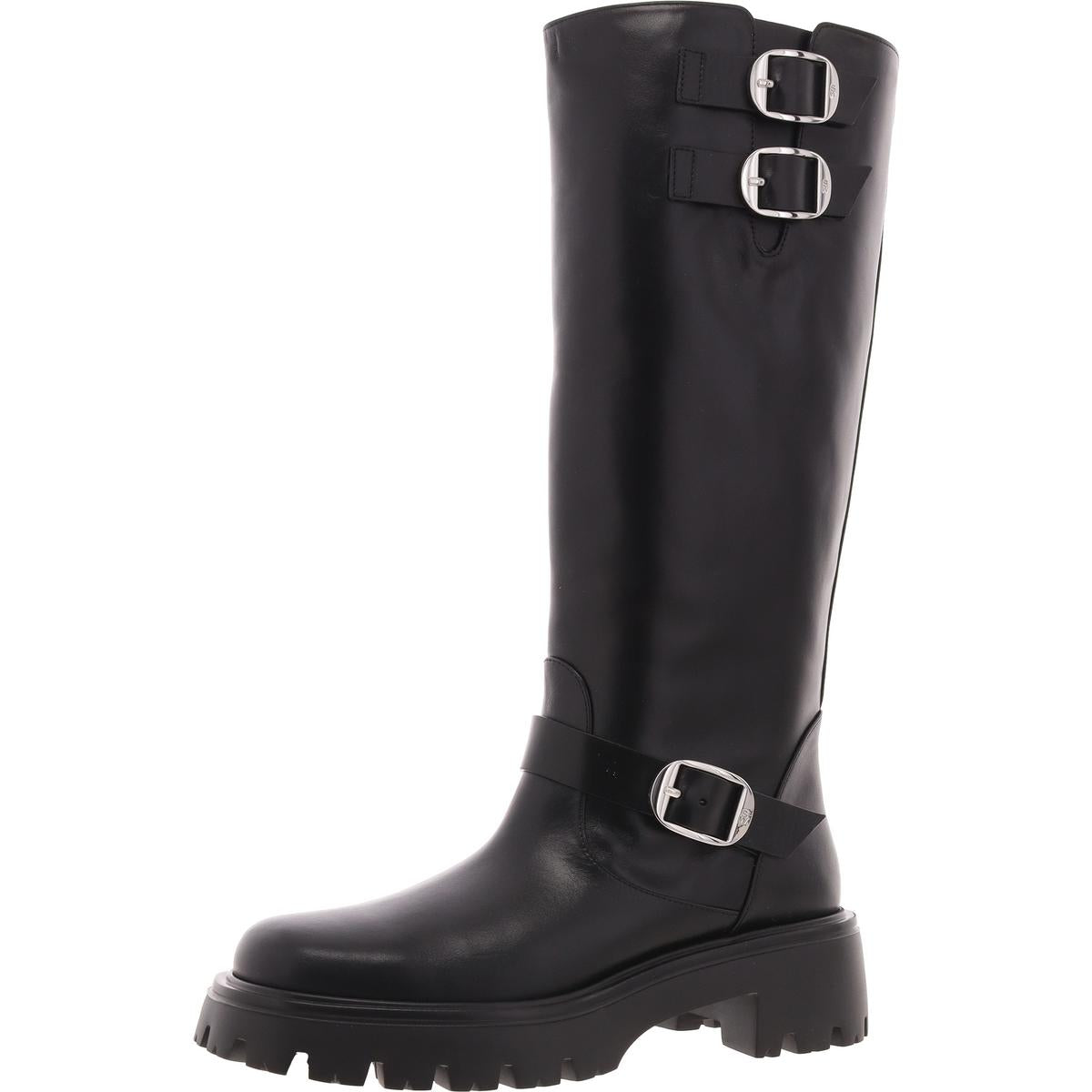 EMERSON kniehohe Stiefel – mit Schnalle, Leder