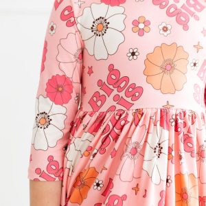 Big Sis Kleid mit schwingendem Rock – Blumenmuster