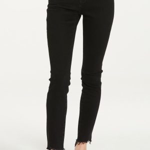 Joyrich Skinny-Jeans mit niedrigem Bund und Stufensaum in Schwarz