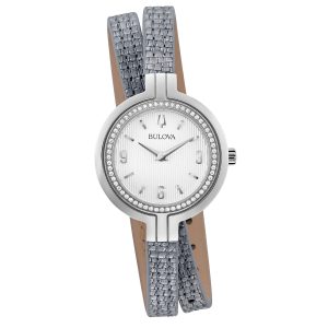Bulova Damen-Quarzuhr in Silber, 30 mm