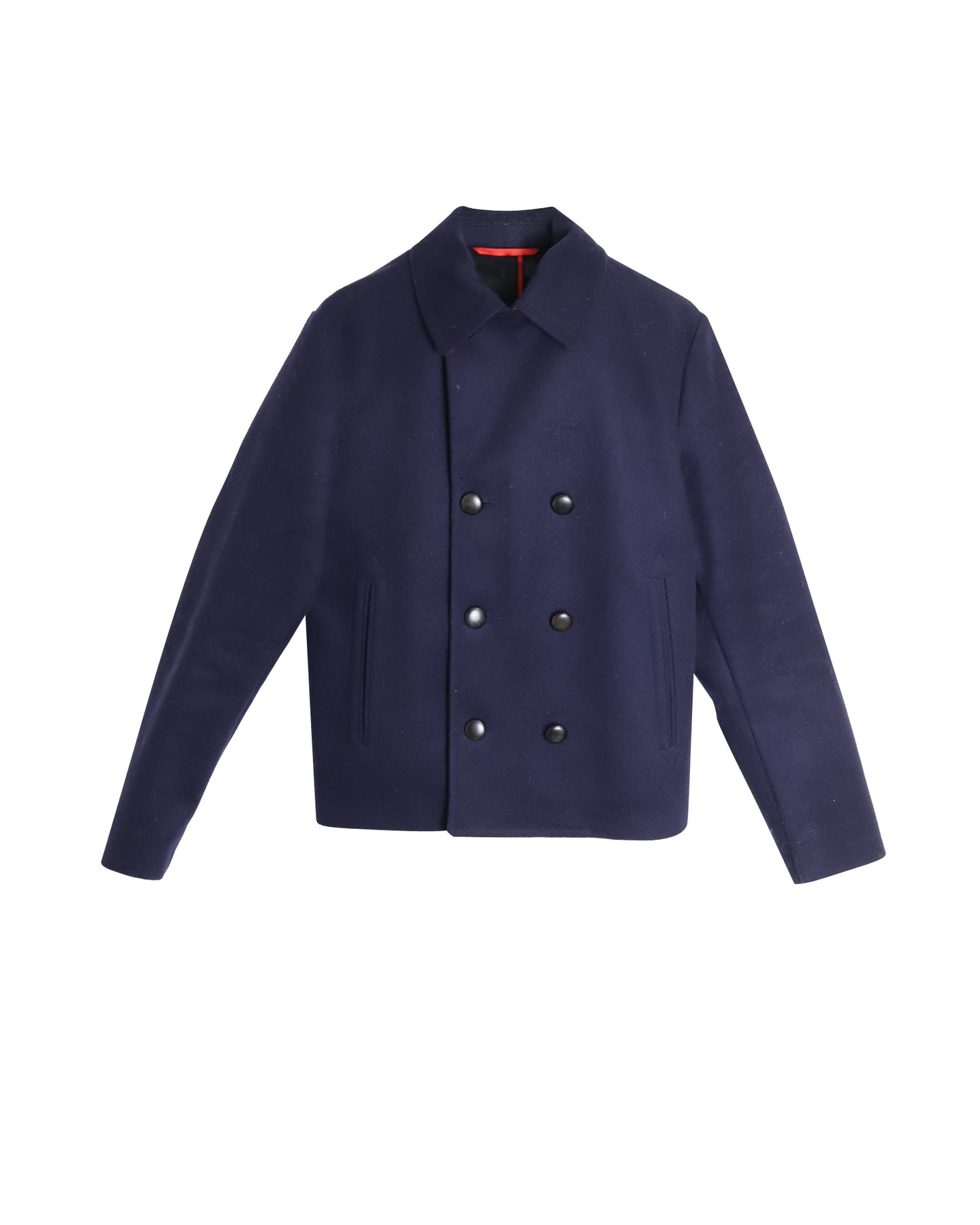 Alexander McQueen Pea Virgin Mantel – Marineblau, kurz, Wolle