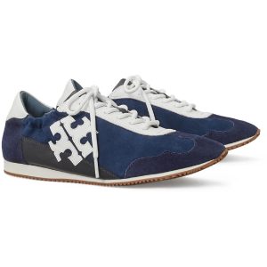 Tory Damen-Retro-Freizeit- und Modesneaker aus Veloursleder