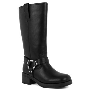 Huncho kniehohe Stiefel – Kunstleder, unifarben, hoher Schaft