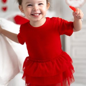 RED RIB Dream-Tutu-Bodykleid