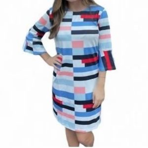 Block Print Kleid – mehrfarbig