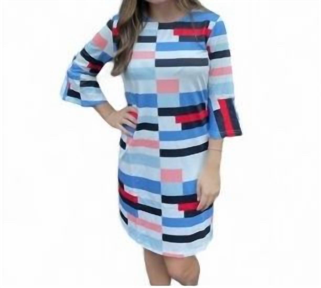Block Print Kleid – mehrfarbig