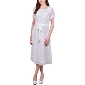 Knielanges Chiffon-Midikleid in Kurzgröße