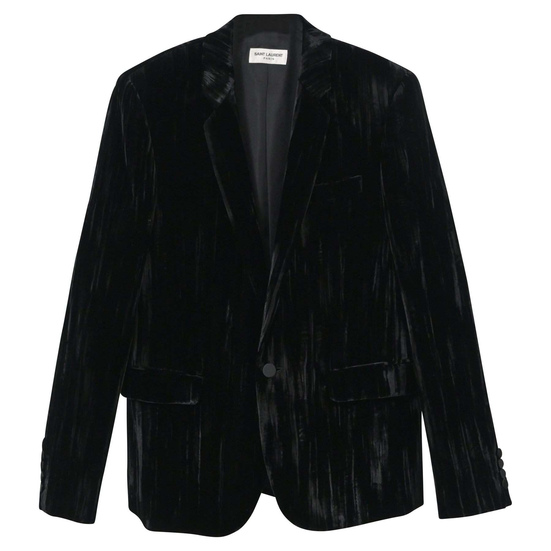 Saint Laurent Blazer – Schwarz, Samt, 7748633395260