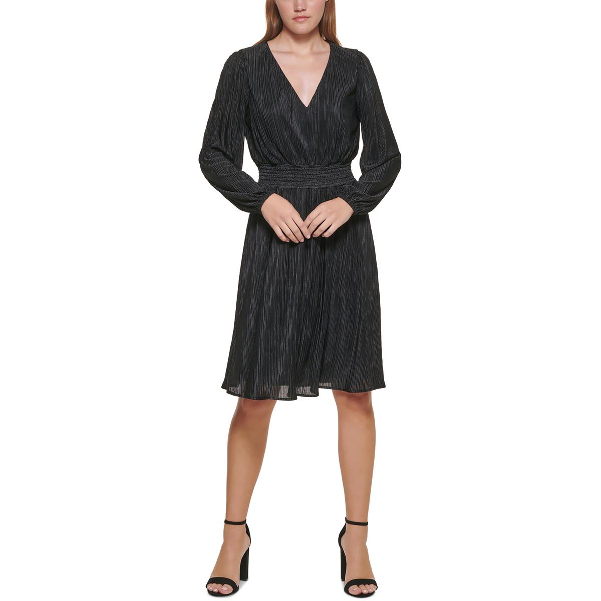 Gesmoktes Etuikleid aus Chiffon