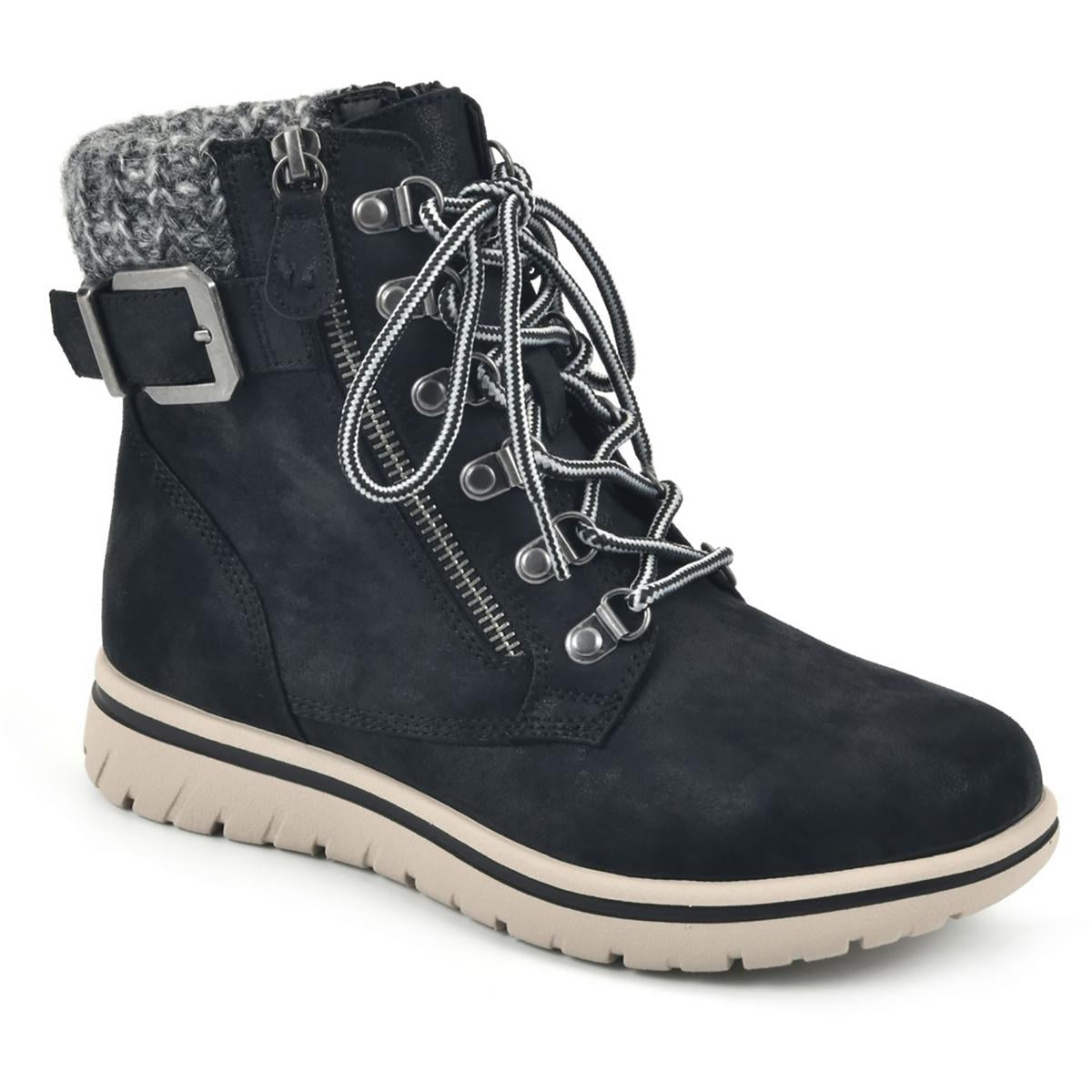 Hearty Schnürstiefeletten mit Reißverschluss