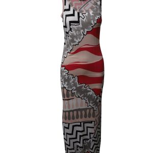 Emilio Pucci Multicolor Maxikleid – ärmellos, bedruckt, Seide