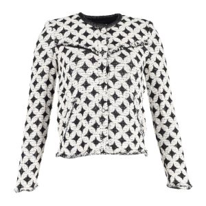 IRO bedruckte Abendjacke aus Wolle – Schwarz/Weiß
