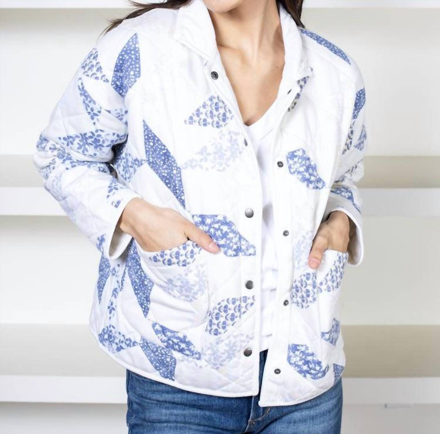 Maya gesteppte Patchwork-Jacke in Mehrfarbig
