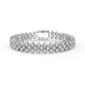 7733295513660 Armband – weißvergoldet, Zirkonia, dreireihig, klar