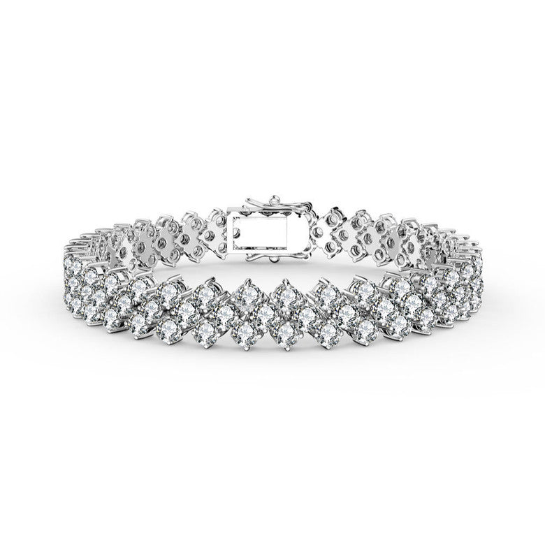7733295513660 Armband – weißvergoldet, Zirkonia, dreireihig, klar