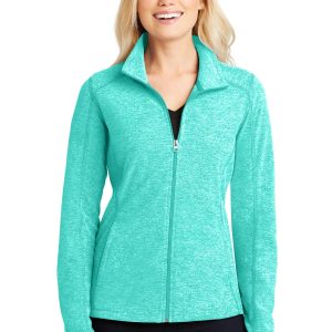 Port Authority melierte Damen-Mikrofleecejacke mit durchgehendem Reißverschluss – L235