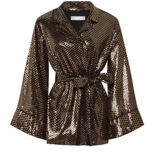 Una Jacke – mit Pailletten, Gold