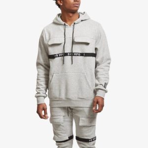 Strapped Up Kapuzenpullover – Fleece, Grau
