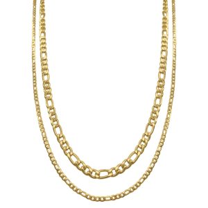 Wasserabweisendes Herren-Figaro-Kettenset – Gold
