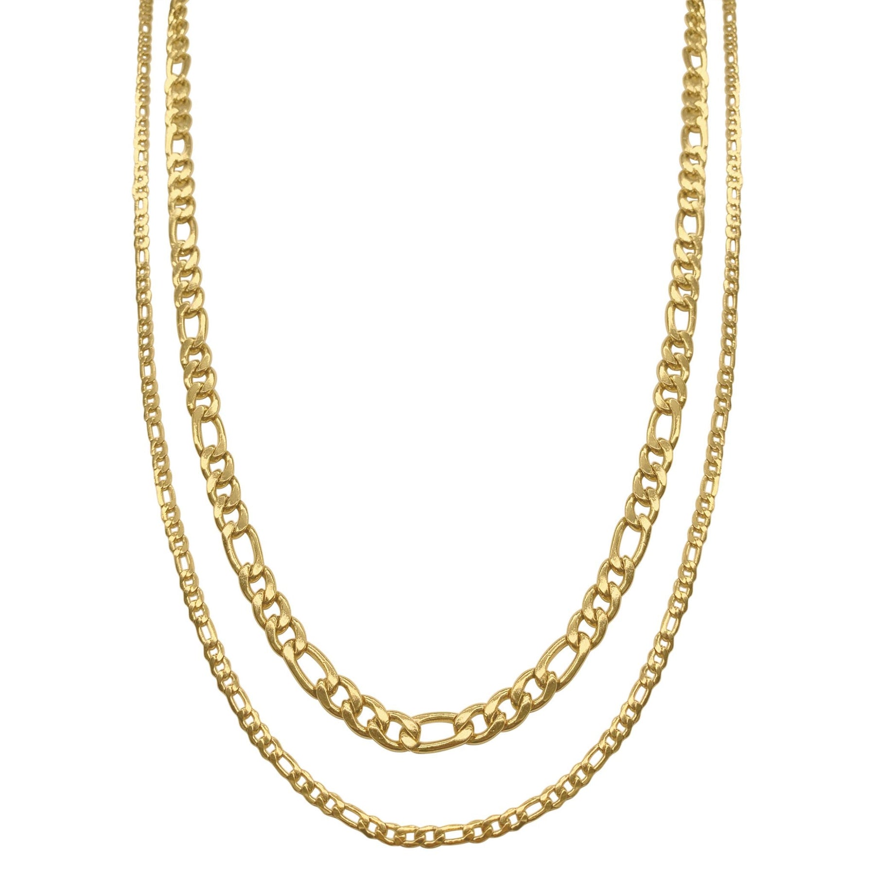 Wasserabweisendes Herren-Figaro-Kettenset – Gold