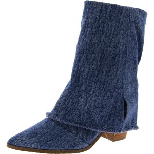 Miranda Denim halbhohe Stiefel – spitze Zehenpartie