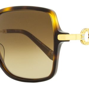 Omega OM0033 52G quadratische Damen-Sonnenbrille in Havana/Gold, 59 mm