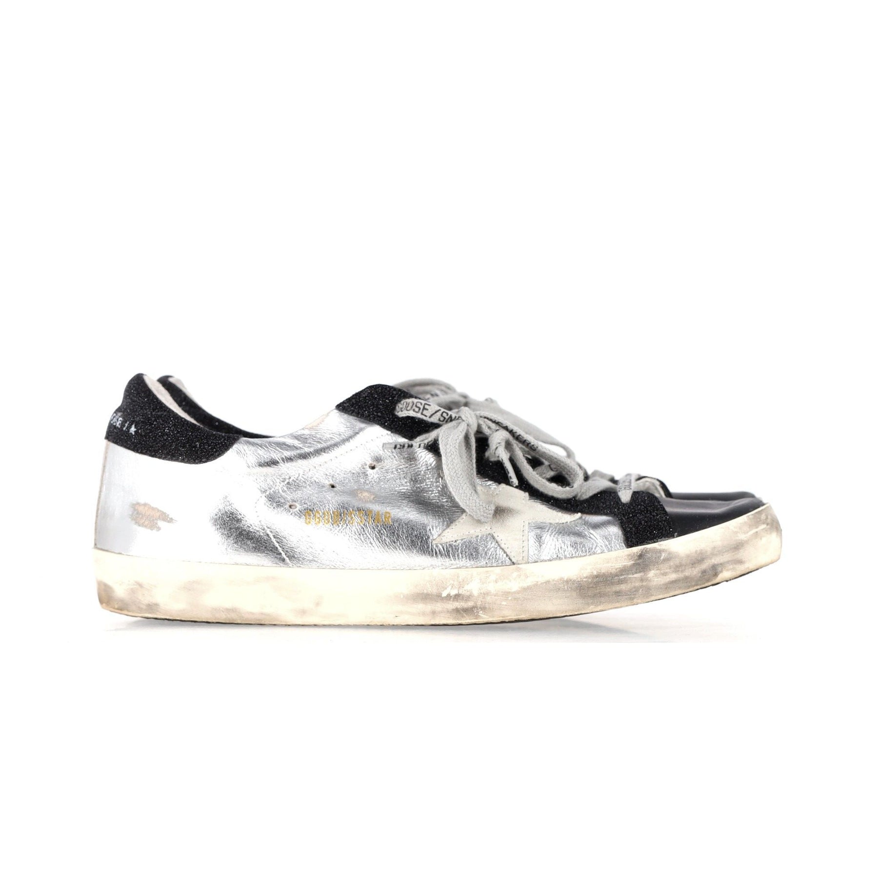 Golden Goose Superstar Sneaker – Leder, Silberfarben