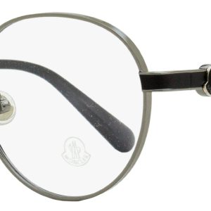 Moncler ML5179 008 Gunmetal/ 51mm Brille – Unisex, runde Form, Grau