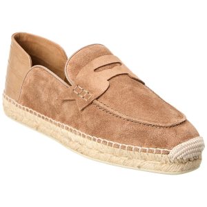 Christian Louboutin Paquepapa Espadrille – Krokoprägung, Leder, offene Ferse, Veloursleder